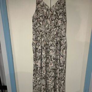 Mossimo Supply Co. Black and White Printed Midi Dress